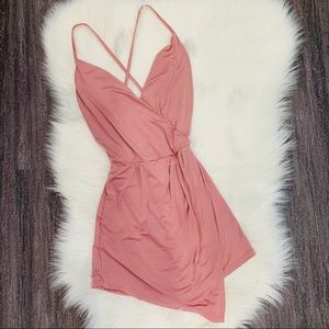 Pink slinky romper dress